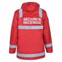 PARKA_SSIAP_ROUGE_Bandes_Rétro_réfléchissantes